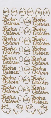 Produktbild von Reliefsticker "Ostern", 10 x 23 cm Gold