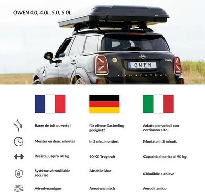 Produktbild von Famanu Aluminium Dachträger 120 cm mit Offener Befestigung - bis 90 kg