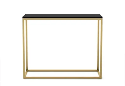 Produktbild von BETTSO Konsole für Flur elegante Schminktisch WELL 100cm Schwarz mit Goldbeinen