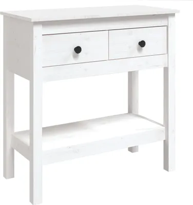 Obrázok produktu pre vidaXL Konzolový stôl biely 75x35x75 cm Masívne borovicové drevo