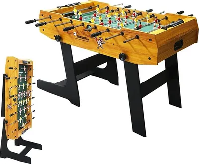 Produktbild von Kickertisch, Tischkicker, Tischfußball für Kinder und Erwachsene - 129x 61 x 79 cm - inkl. 2 Bälle - Fußballtisch mit 22 Spieler, Torzähler