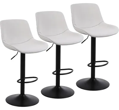 Image de Tabourets de bar - Ensemble de tabourets - Tabourets - Tabourets de bar - Tabouret de bar avec dossier - Hauteur d'assise réglable de 50 à 70 cm