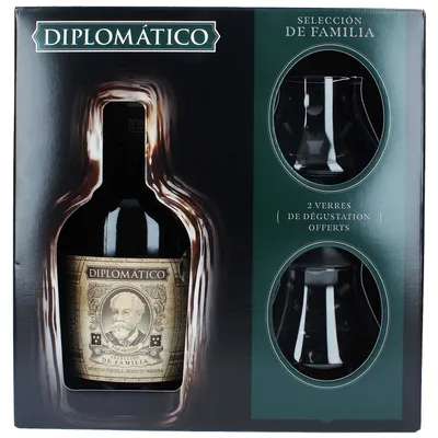 Produktbild von Diplomático Selección de Familia - Geschenkbox mit 2 Gläsern - Rum