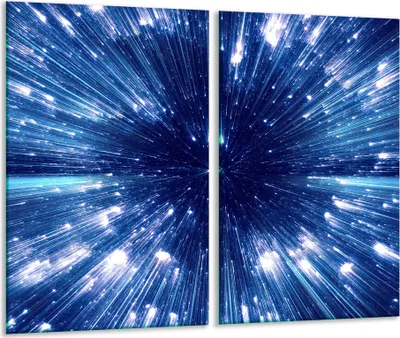 Produktbild von Herdabdeckplatten 2 teilig 30x52 Glaskeramikfeld Abdeckung Glas Blau