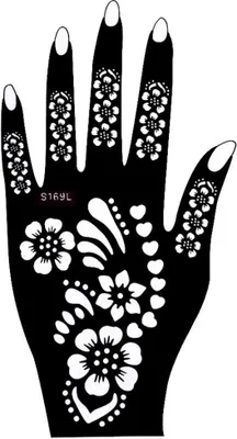Produktbild von Henna Tattoo Schablone für die Linke Hand