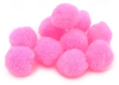 Produktbild von Vintageparts Pompoms Garn pink 20mm 10 Stück