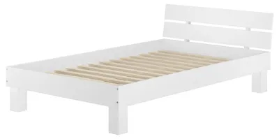 Produktbild von Einzelbett Buchebett massiv weiß 120x200 Futonbett Bettrahmen Zubehör wählbar V-60.86-12WRollrost inkl.