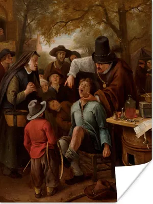 Produktbild von MuchoWow® Poster Der Zahnzieher - Jan Steen 120x160 cm - Wandbilder