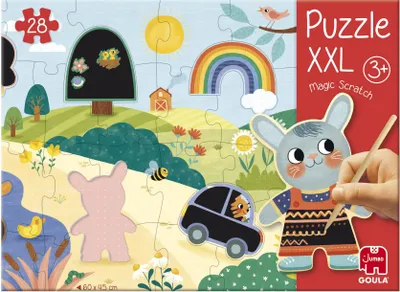Produktbild von Jumbo Goula - XXL Magic Scratch Puzzle, 27 Stück(e), Tiere, 3 Jahr(e)