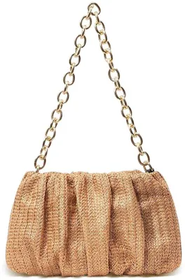 Produktbild von Geplooid Stro Strandtas, Bruin