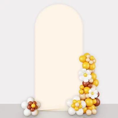 Productafbeelding van Solidchoice - 3.3 x 7.5ft Beige Achtergrond voor Bruiloften en Feesten