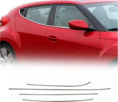 Zdjęcie produktu dla Listwy okienne do Hyundai Veloster 2011-2019 stal nierdzewna chrom 4szt