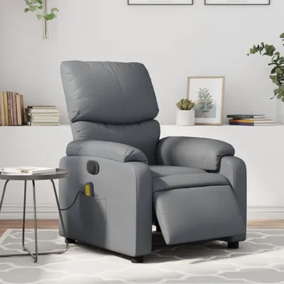 Produktbild von Massagesessel Elektrisch Grau Kunstleder , Klassische Sessel 2024 Neu