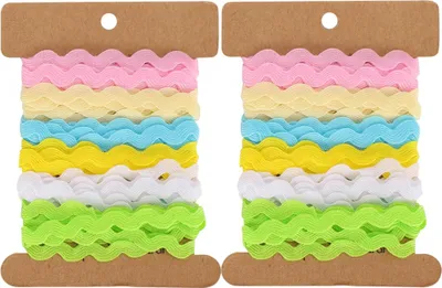 Image de Pièce de ruban zigzag coloré matériel de bricolage tissu accessoires pour cheveux décoration de couture 8 mm (2)