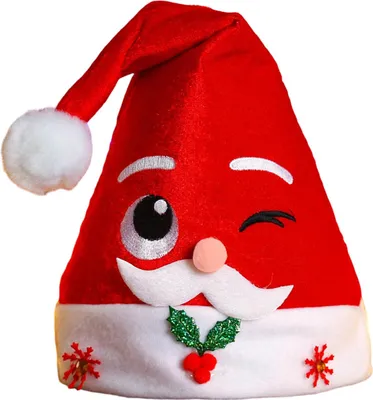 Produktbild von Weihnachtsmütze für Kinder, roter Samt-Weihnachtsmannhut mit Geweihmuster, festliche Dekoration für Weihnachtsfeiern