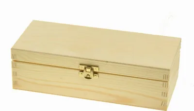 Produktbild von Aufbewahrungskiste | Holz Kästchen mit Deckel und Clipverschluss aus Kiefernholz | Holzschachtel Geschenkbox | aufklappbare Schatulle | Schmuckkiste
