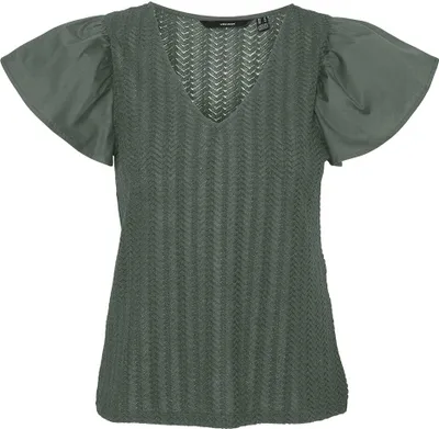 Image de Vero Moda Naja blouse à manches courtes Vert XL Femme Vert XL