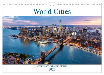 Produktbild von Weltstädte – Ikonische Stadtansichten und Sehenswürdigkeiten (Wandkalender 2027, DIN A4, Querformat), CALVENDO 12-Monats-Wandkalender