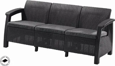 Produktbild von Gartenmöbel Keter Corfu Liegesitz max Dreisitzer-Sofa graphit