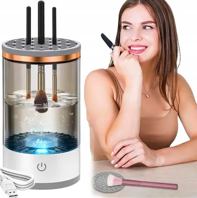Immagine prodotto di Pulitore e asciugatore USB multifunzionale per pennelli e spugne cosmetiche 3in1