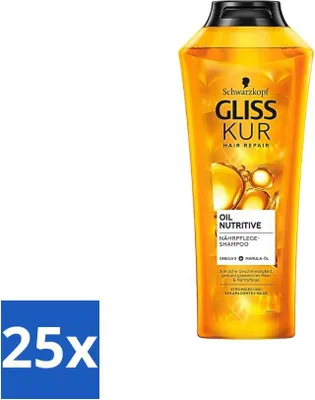 Produktbild von Gliss-Kur - Shampoo - Oil Nutritive - Pflegeshampoo - Für raues & pralles Haar - 400 ml - Vorteilspack - 25 Stücke