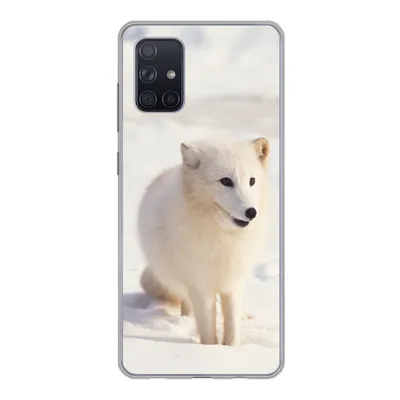 Produktbild von MuchoWow® Handyhülle Schutzhülle Hülle für Samsung Galaxy A51 Fuchs - Schnee - Weiß Silikon Softcase Handy Hülle - Schutzabdeckung