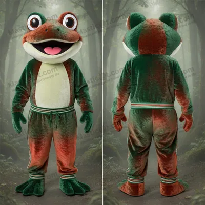 Produktbild von Smaragdgrüner MASTICOT Cartoon-Frosch-Maskottchen