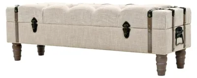 Produktbild von Truhenbank aus Massivholz mit Stahl 111x34x37cm