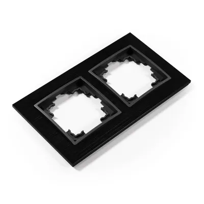 Produktbild von MCPOWER Rahmen, FLAIR, 2-fach, schwarz Aluminium, Abdeckrahmen für Steckdosen