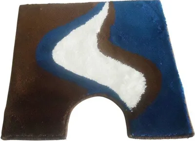 Produktbild von Sanwood WC Vorleger mit Ausschnitt Toilettenvorleger Klovorleger Teppich 60x60cm Linda braun-blau