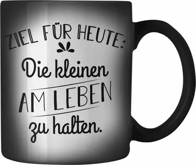 Produktbild von Trendation - Lustige Farbwechsel Zauber-Tasse für Kindergärtnerin Erzieherin Geschenk Spruch Karabiner Farbwechsel Zauber-Tasse Edelstahl Kindergarten Erzieher Farbwechsel Zauber-Tasse mit Spruch (Schwarz)