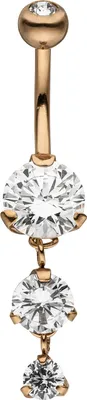 Produktbild von JOBO Bauchnabel Piercing Edelstahl roségold farben 4 Zirkonia