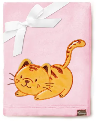 Immagine prodotto di Be Mammy coperta accogliente per neonati coperta coccolosa copriletto con applicazione 3D 76 x 102 cm BE20-168 (rosa cipria - gatto, 76 x 102 cm)