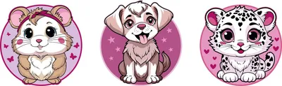 Produktbild von Schneiders Schulranzen-Zubehör Patches 3 teilig Cute Pets rosa