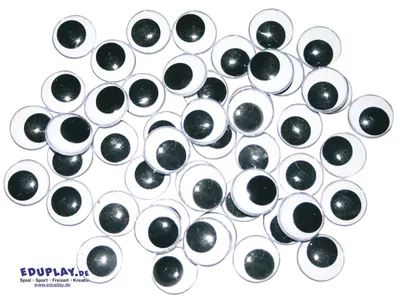 Produktbild von EDUPLAY 200-039 Wackelaugen 18mm, schwarz/weiß (50er Pack)