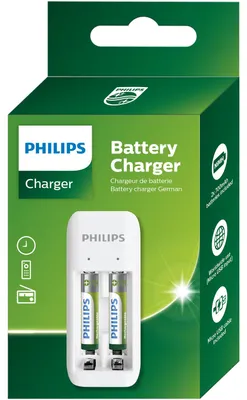 Produktbild von Philips USB-Ladegerät für AA/AAA-Akkus + 2 x AAA 700 mAh inklusive