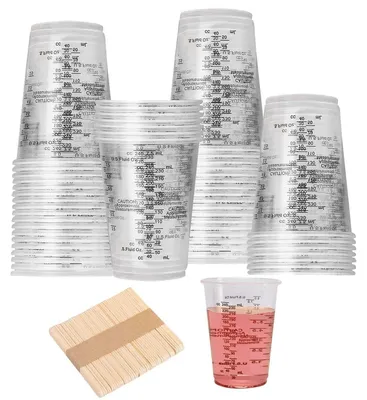 Produktbild von Mischbecher Epoxidharz 50 Stück 240 ml mit Skala PET wiederverwendbar