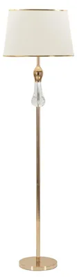 Immagine prodotto di Lampada da Terra Bratislava Glam 165cm - Piantana in metallo dorato con decorazioni in vetro e paralume beige - 40W E27
