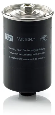 Produktbild von Kraftstofffilter MANN-FILTER WK 834/1 für VW GOLF II (19E, 1G1) Leitungsfilter