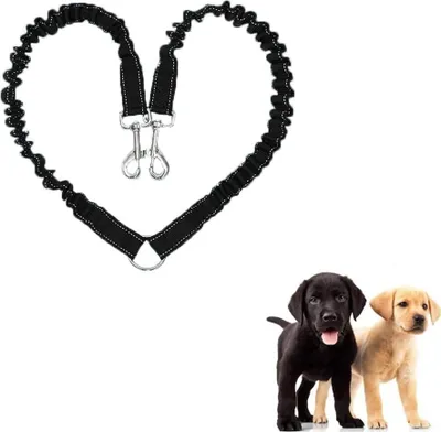 Produktbild von Hundeleine für 2 Hunde, Doppelleine Verstellbar 360°Drehbar Hundeleine, Double Dog Doppelleine Gehen Trainer Leine für Zwei Hunde, für kleine, Mittlere und Große Hunde Schwarz