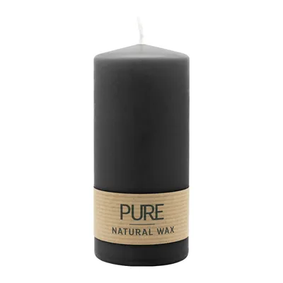 Produktbild von 100% PURE, NATURAL WAX, Stumpenkerze, Schwarz, WENZEL, 130/60 mm, Brenndauer ca. 41h, 100% plastikfrei