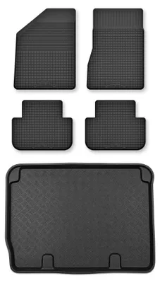 Obrázok produktu pre Vaničkové autokoberce + vaňa kufra pre: Renault Scenic II 2003-2009 s mrežou 5 ks