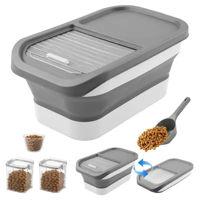 Image de Contenant pour croquettes pour chiens et chats, avec doseur et pelle