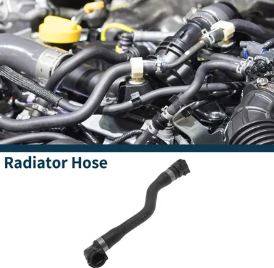 Image de Tuyau De Radiateur Tuyau De Chauffage Tuyau De Sortie De Radiateur No.17227575387 Pour Bmw 750I 2009-2015 V8 4.4L Tuyau De Liquide De Refroidisement En Caoutchouc Noir 1 Pc