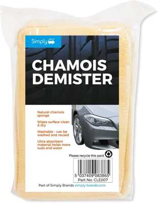 Imagen del producto de Esponja para lavar coches, hecha de cuero de cabra natural, color crema, talla única, ideal para el cuidado del automóvil