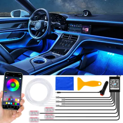 Imagen del producto de Iluminación interior para automóviles, tira de LED, 6,5 metros, RGB, resistente al agua.