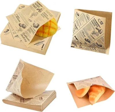 Produktbild von Bakpapier für Sandwiches und Snacks - 2 Designs - 15 x 15 cm - Krantenlook