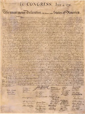 Produktbild von USA Kunstdruck Bild - Die Unabhängigkeitserklärung, 4. Juli 1776 (80 x 60 cm)