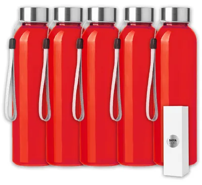 Obrázok produktu pre Sklenená fľaša ShyaWorld s objemom 500 ml, priehľadná, so šnúrkou a skrutkovacím uzáverom