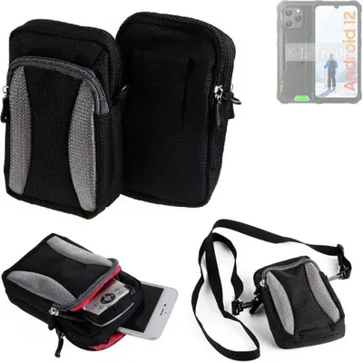 Produktbild von K-S-Trade Holster Schutz Hülle kompatibel mit Blackview BV5300 Handy Hülle Gürteltasche Umhängetasche mit Zusatzfach schwarz
